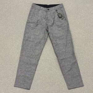 NWT Armani Exchange Chambray Pants Men's Size 30x31 Gray Linen Blend Trousers